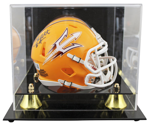 Arizona State Cameron Skattebo Signed Gold Speed Mini Helmet W/ Case BAS Witness