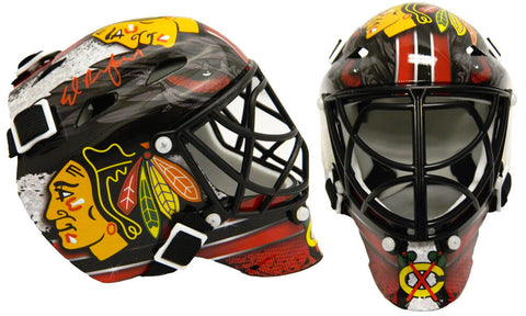 ED BELFOUR Signed Chicago Blackhawks Franklin Mini Hockey Goalie Mask - SCHWARTZ