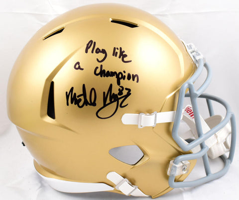 Michael Mayer Signed Notre Dame F/S Speed Helmet w/Play Like a Champ-Beckett W