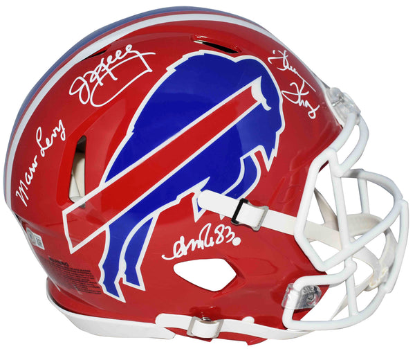 JIM KELLY THURMAN THOMAS REED LEVY SIGNED BUFFALO BILLS SPEED AUTHENTIC HELMET