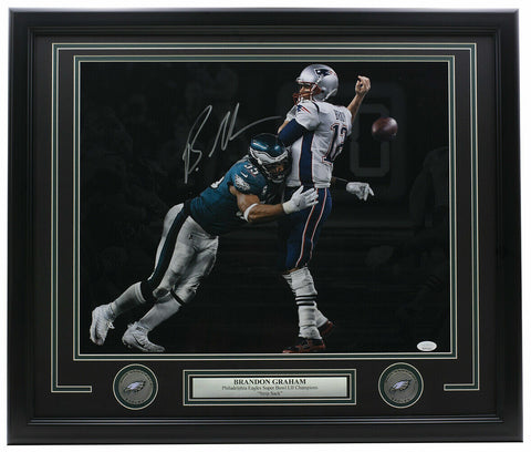 Brandon Graham Signed Framed 16x20 SB Strip Sack Spotlight Photo JSA