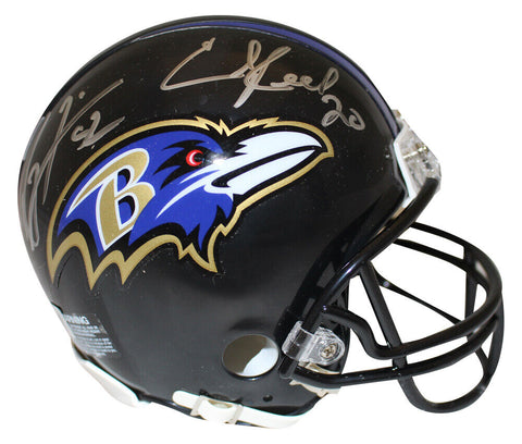 Ray Lewis & Ed Reed Signed Baltimore Ravens VSR4 Mini Helmet Beckett 38887