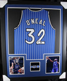 SHAQUILLE O'NEAL (Magic blue TOWER) Signed Autographed Framed Jersey JSA