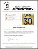 WARRIORS STEPHEN CURRY AUTOGRAPHED FRAMED YELLOW NIKE SWINGMAN JERSEY BECKETT