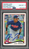 2014 Topps #424 Jose Ramirez Guardians RC On Card PSA/DNA Auto GEM MINT 10