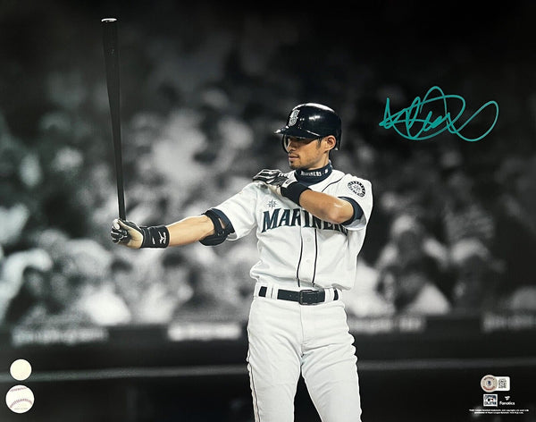 Ichiro Suzuki Seattle Mariners Signed Spotlight 16x20 Photo BAS Ichiro Hologram