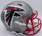 Kyle Pitts Auto Falcons Flash Full Size Helmet Dirty Bird (Smudge) Beckett 25816