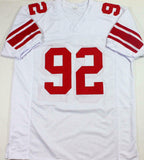 Michael Strahan Signed White Pro Style Jersey w/SB Champs - Beckett W Auth *9