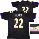 BALTIMORE RAVENS DERRICK HENRY AUTOGRAPHED BLACK JERSEY BECKETT WITNESS 230167