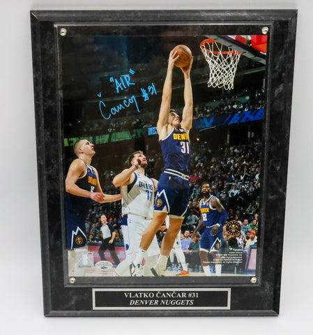 Vlatko Cancar Denver Nuggets Autographed 8"x10" Photo Plaque