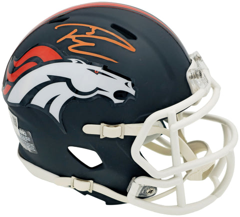 RUSSELL WILSON AUTOGRAPHED BRONCOS FLAT MATTE BLACK MINI HELMET FANATICS 227949