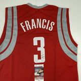 Autographed/Signed STEVE FRANCIS Houston Red Basketball Jersey JSA COA Auto