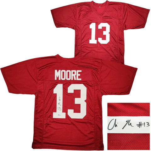 ALABAMA CRIMSON TIDE MALACHI MOORE AUTOGRAPHED RED JERSEY BECKETT WITNESS 209472