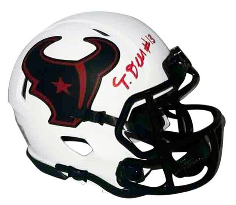 TANK DELL AUTOGRAPHED HOUSTON TEXANS LUNAR SPEED MINI HELMET BECKETT