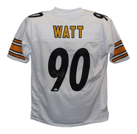 TJ Watt Autographed/Signed Pro Style XL White Jersey Beckett 29590