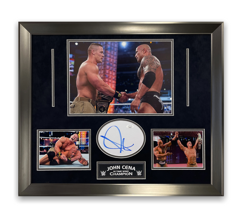 John Cena Signed Autographed Cut Framed to 20x24 JSA