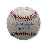 Pete Rose Cincinnati Reds Signed Autographed OMLB Baseball w/ 14 Inscriptions