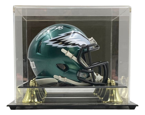 Saquon Barkley Signed Philadelphia Eagles Mini Speed Helmet BAS w/ Case