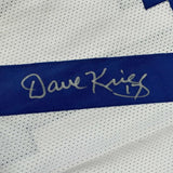 Framed Autographed/Signed David Krieg 33x42 Seattle White Jersey JSA COA