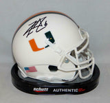 Lamar Miller Autographed Miami Hurricanes Schutt Mini Helmet- JSA Witnessed Auth