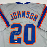 Autographed/Signed Howard Johnson HOJO New York Grey Baseball Jersey JSA COA