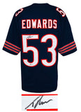 T.J. (TJ) Edwards (BEARS) Signed Navy Custom Football Jersey - (Beckett HOLO)