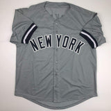 Autographed/Signed REGGIE JACKSON New York Grey Baseball Jersey JSA COA Auto