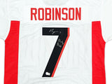 FALCONS BIJAN ROBINSON AUTOGRAPHED WHITE JERSEY DIRTY BIRD BECKETT 221157