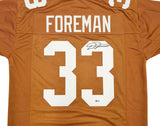 TEXAS LONGHORNS D'ONTA FOREMAN AUTOGRAPHED ORANGE JERSEY BECKETT WITNESS 229534