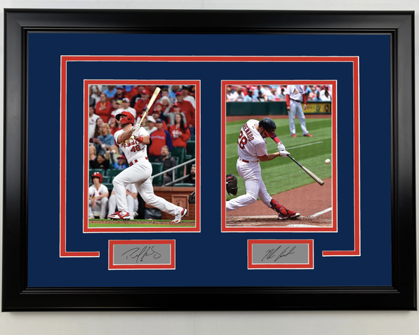 Framed Arenado & Goldschmidt Facsimile Engraved Sigs Cardinals Baseball Photo