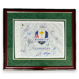 2014 Ryder Cup Signed Autographed Flag Framed to 27x20 w/ 15 Sigs JSA