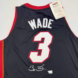 Autographed/Signed Dwyane Wade Heat Black M&N Authentic Jersey Fanatics COA