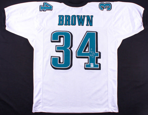 Bryce Brown Signed Eagles White Jersey (PSA COA & JSA Hologram) Running Back