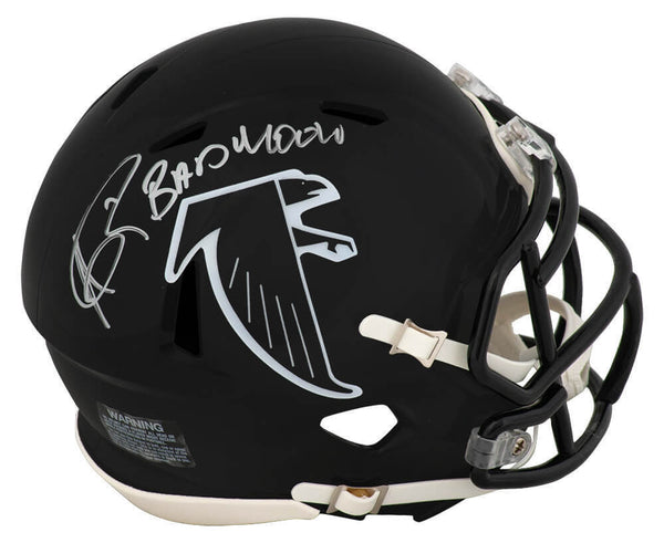 Andre Rison Signed Falcons T/B (90-02) Riddell Mini Helmet w/Bad Moon - (SS COA)