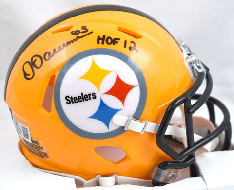 Dermontti Dawson Signed Gold Steelers Speed Mini Helmet w/HOF - Beckett W Holo