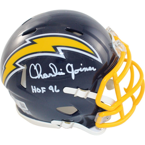 Charlie Joiner Signed Los Angeles Chargers Mini Helmet HOF BAS 44423