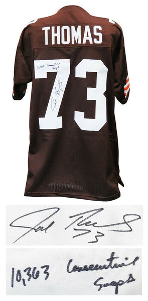 Joe Thomas Signed Brown Custom Jersey w/10,363 Consecutive Snaps