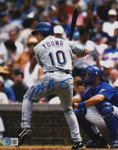 Michael Young Signed Texas Rangers 8x10 Back Photo - Beckett W Hologram *Blue