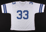 Tony Dorsett Signed Dallas Cowboy White Jersey (Beckett) 4xPro Bowl Running Back