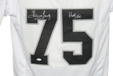 Howie Long Autographed/Signed Pro Style White XL Jersey HOF BAS 31444