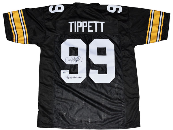 ANDRE TIPPETT AUTOGRAPHED SIGNED IOWA HAWKEYES #99 BLACK JERSEY BECKETT