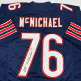 Autographed/Signed Steve McMichael Chicago Blue Football Jersey JSA COA