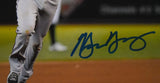 Michael Young Signed Texas Rangers 8x10 Blue Jersey Photo - Beckett W Hologram