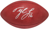 TYLER LOCKETT AUTOGRAPHED NFL LEATHER COLOR SHIELD FOOTBALL SEAHAWKS MCS 209206