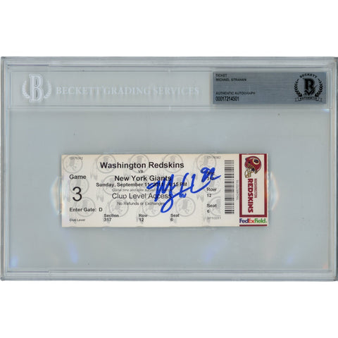 Michael Strahan Autographed New York Giants 09/11/11 Ticket Stub Beckett 46075