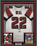 FRAMED Autographed/Signed KEANU NEAL 33x42 Atlanta White Jersey PSA/DNA COA