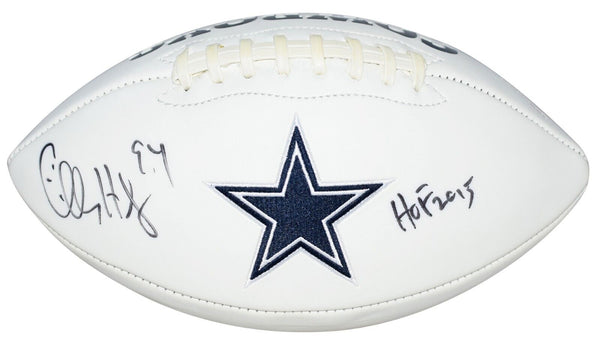 CHARLES HALEY SIGNED DALLAS COWBOYS WHITE LOGO FOOTBALL JSA W/ HOF 2015