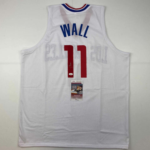 Autographed/Signed John Wall 33x42 Los Angeles White Basketball Jersey JSA COA