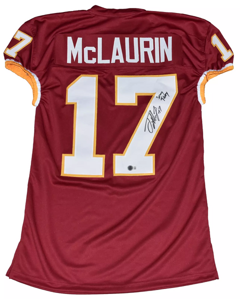 TERRY McLAURIN SIGNED WASHINGTON REDSKINS COMMANDERS GAME CUT JERSEY W/ SCARY