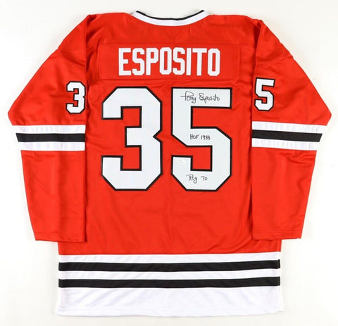 Tony Esposito Signed Chicago Blackhawks Jersey (JSA COA) 6xNHL All Star Goalie